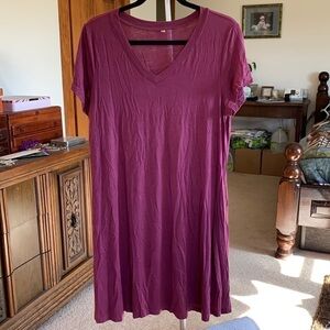 𝅺SUPER Soft Plum Colored Tunic Style Swing Dress with Pockets. Size XL. NWOT